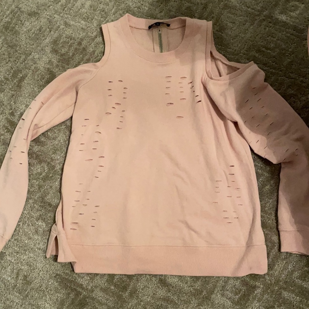 Cold shoulder sweater